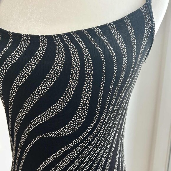 Vintage Gunne Sax by Jessica McClintock Stretch Mini Dress in Wavy Print – US 10 - Picture 5 of 7